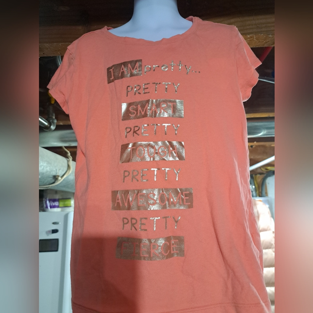 Girls orange short sleeve tshirt size large